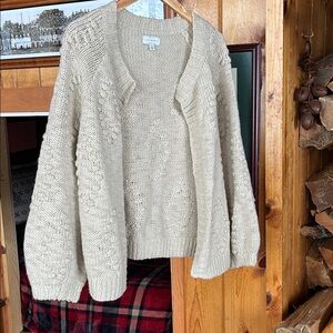 Lucky Brand Cream Knit Cardigan